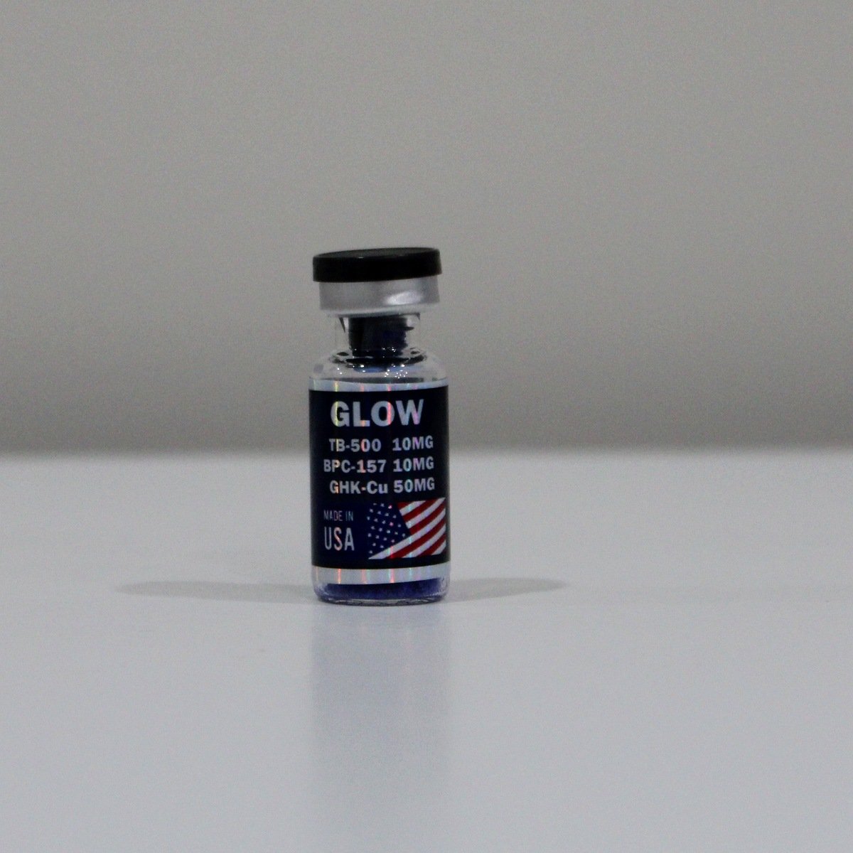 GHK-Cu + BPC-157 + TB-500 Glow Stack 70 mg Research Peptide Blend (50mg/10mg/10mg) | Anti-Aging Skin Research | COA Verified