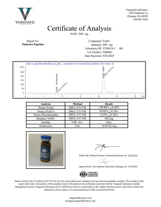 NAD+ 500mg Research Supplement | Cellular Energy & Anti-Aging Research | COA Verified - Image 2