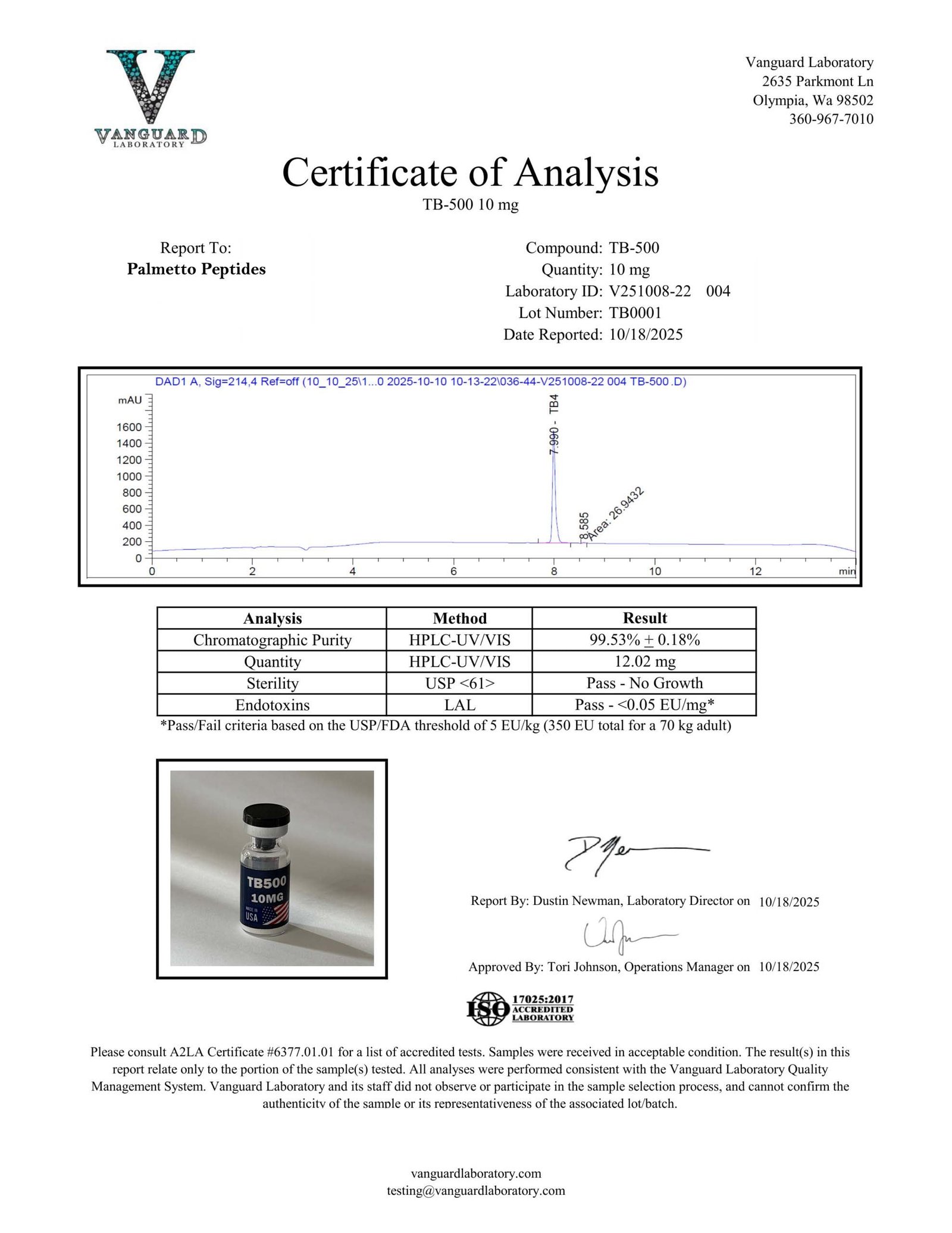 TB-500 5mg/10mg Research Peptide | Thymosin Beta-4 Fragment | Tissue Repair Research | COA Verified - Image 2
